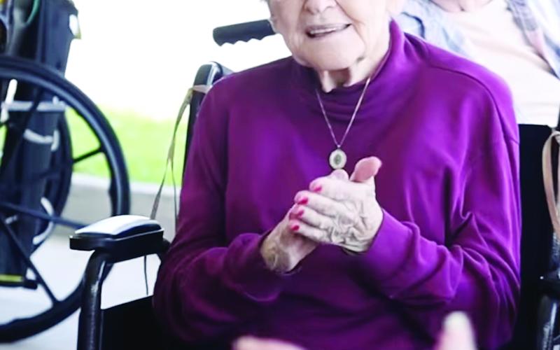 Eunice senior enjoys a great time.