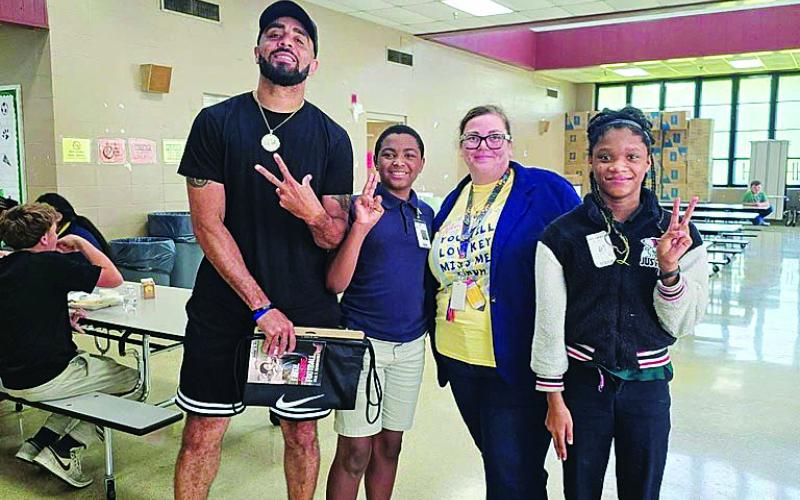 NFL Agent, attorney, and author of “Faith. Failure. Football.”, Paul T. DeRousselle II, visited the Eunice Junior High School campus this week to inspire and motivate youth.