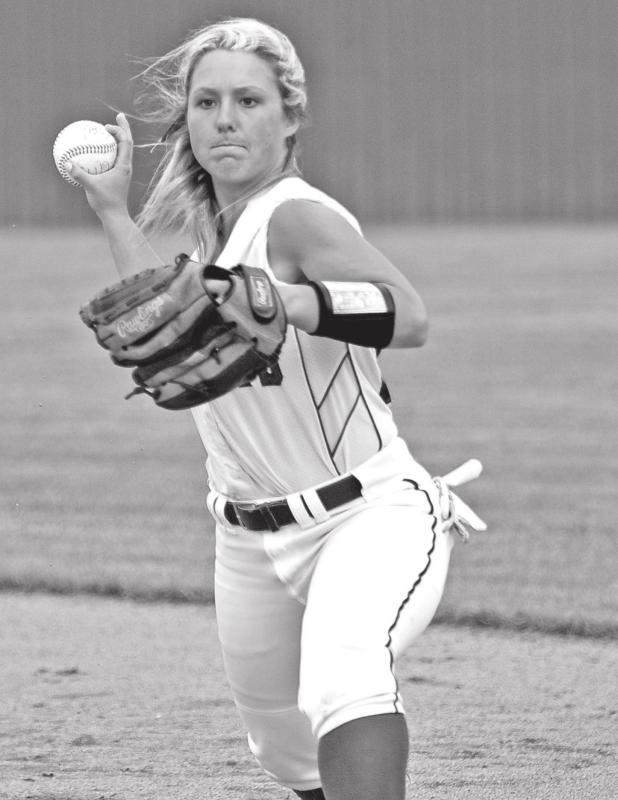 St. Ed’s Mary Beth Lafleur makes a throw against Catholic of Pointe Coupee.