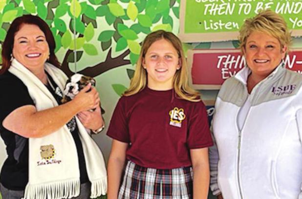From left, are Shawn LeJeune, principal, Avery Brown, and Tonya Leonards, school counselor.