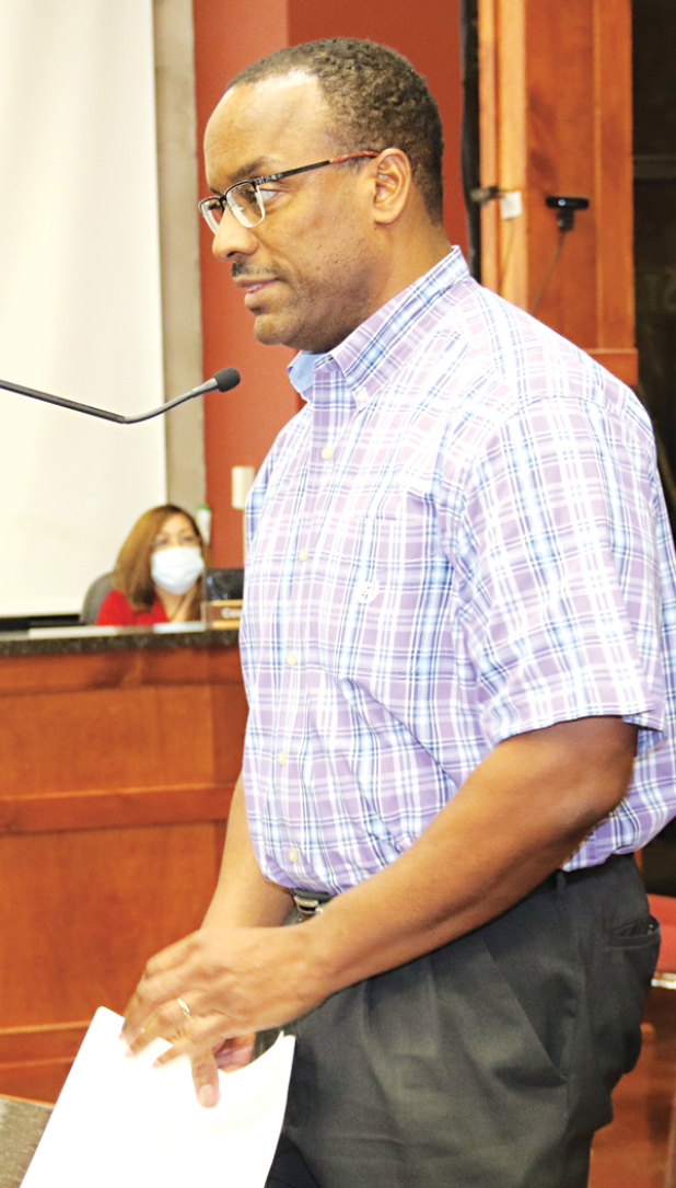 Herman Fuselier, St. Landry Parish Tourist Commission director, speaks at Wednesday’s Parish Council meeting in Opelousas. (Photo by Harlan Kirgan)