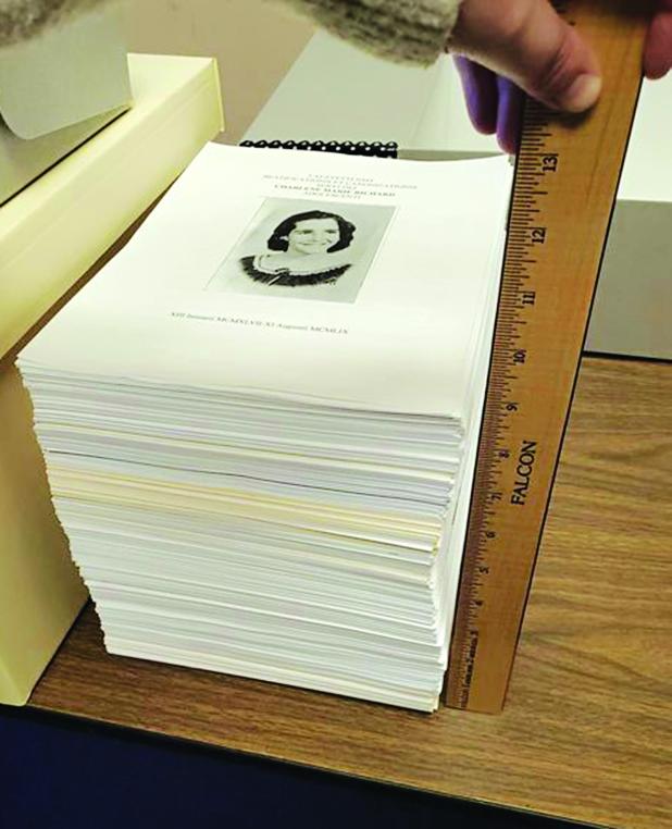 Programs for a Mass for Charlene Richard in 2024. 