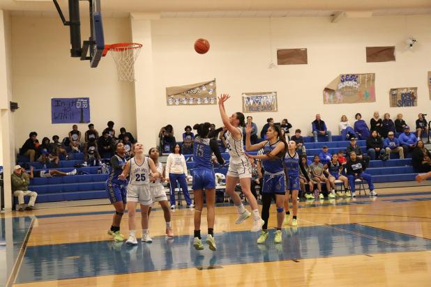 Aubrie LeJeune during a past St. Ed basketball game.
