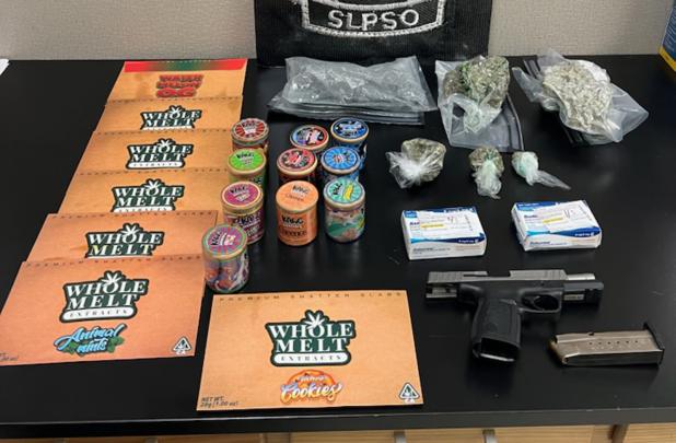 Evidence seized in an arrest in Lawtell on Sunday. (St. Landry Parish Sheirff's photo)