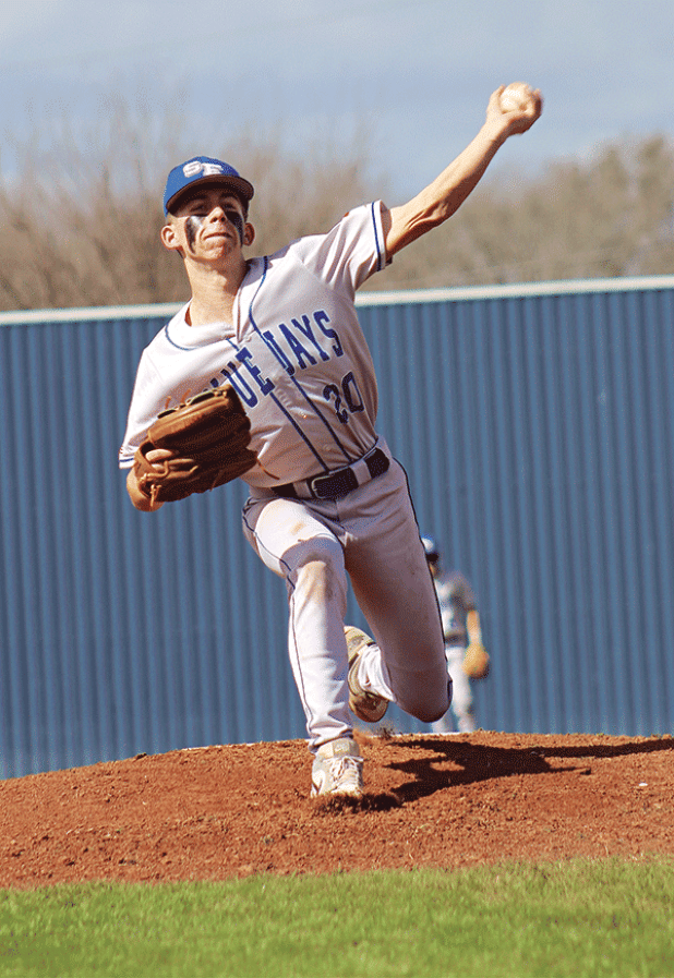 St. Edmund’s Paxton Myers plays in the Blue Jays 4-3 loss to Pine Prairie in their first game of the Jamboree. (Photo by Amy Myers)