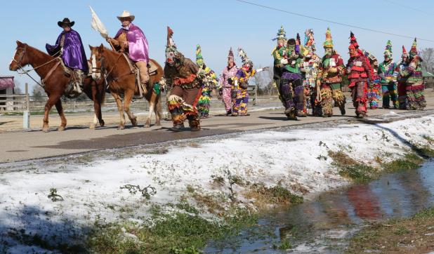 The frozen Mardi Gras of 2021. (Photo by Harlan Kirgan)