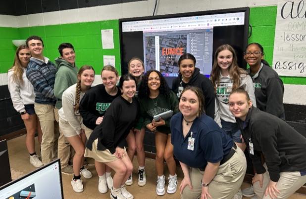 Year book staff at Eunice High School