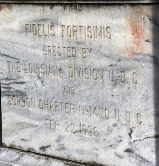 A detail from the Confederate monument on the St. Landry Parish Courthouse grounds. (Photo by Harlan Kirgan)