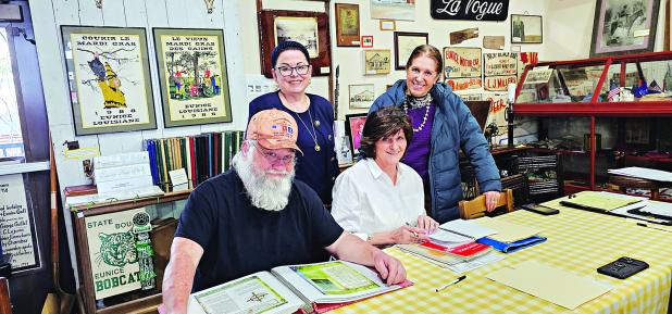 A planning meeting of the Carron Cemetery Family Alliance  (CCFA) was held at the Eunice Depot Museum on March 21.  Attending, from left, were  were Don Fuselier, Diane Martel Bihm, CCFA treasurer, and standing, from left, were Margrett McGee Fels, administrator, with Norma Zeigler of Baton Rouge. Founded 14 years ago, the CCFA is an all-volunteer family group tasked with the maintenance and preservation of the historical Carron Cemetery.  For more information, send an email to ccfa70535@gmail.com.         