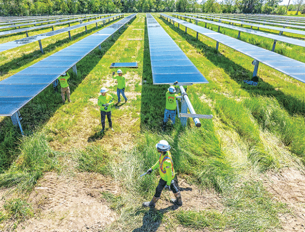 Prairie Ronde solar project in Prairie Ronde. (Lightsource bp USA photo)