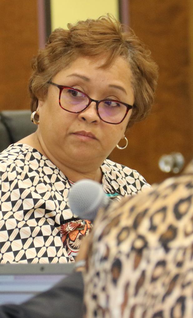 Dwanetta Scott, supervisor of Child Welfare and Attendance for the St. Landry Parish School Board, at Monday’s Executive Committee meeting.. 