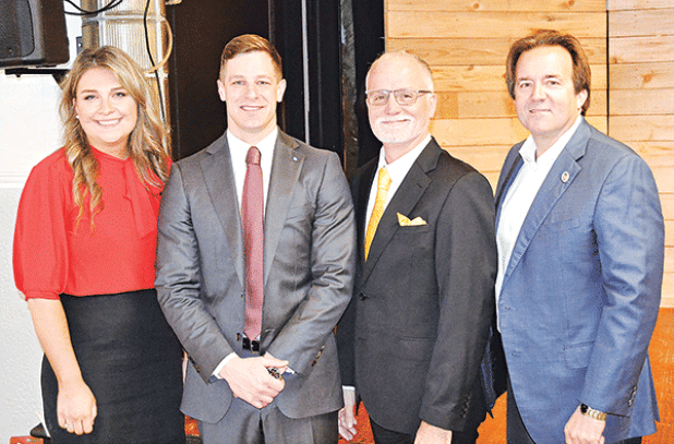 The Acadia Parish Chamber of Commerce hosted the annual Legislative Breakfast, a forecast of the 2023 Legislative Session, March 23 at the Crowley Town Club. Among those on hand were, from left, Megan Duhon, Acadia Parish Chamber president and CEO; State Rep. John Stefanski, R-Crowley; State Sen Bob Hensgens, R-Gueydan; and State Rep. Phillip DeVillier, R-Eunice. (Photo by Steve Bandy/Crowley Post-Signal)