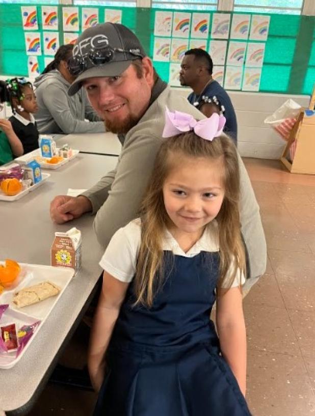 From left, are Addison Johnson with her, father Jordan Johnson