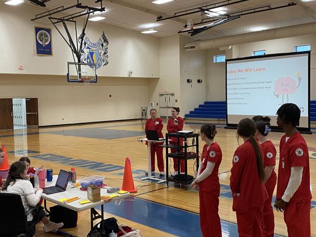 St. Edmund Middle School students had an interactive life skills program presented to them by UL nursing students recently. 