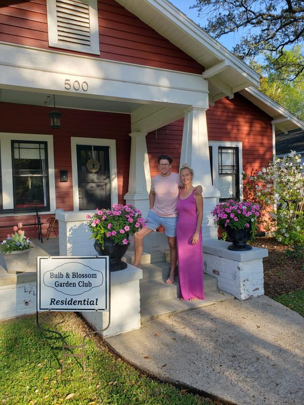 Cory and Amanda LeDoux received the marker Residential Garden of the Month