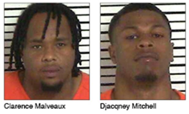 Two men were arrested after deputies arrived for a training session in Opelousas only to smell marijuana.  (St. Landry Parish Sheriff's Office photos)