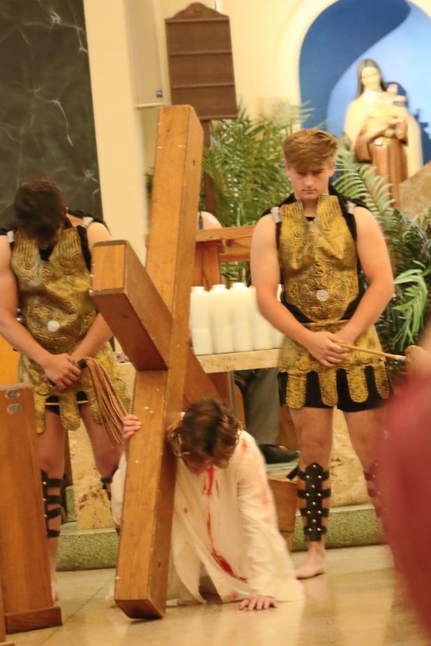 During Easter Holy Week St. Edmund seniors performed a reenactment of the crucifixion of Jesus Christ. 