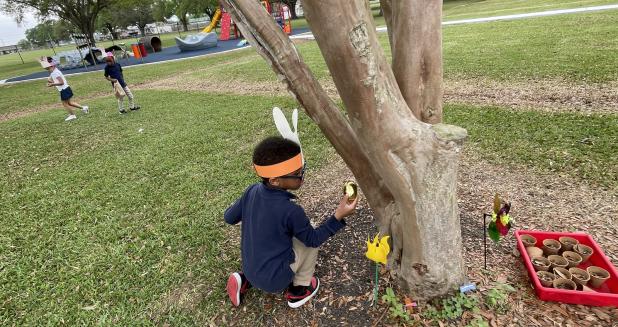 Easter egg hunt at Highland Early Learning Center. 