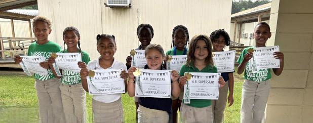 East Elementary recently recognized first and second grade students for reaching their AR goal. 