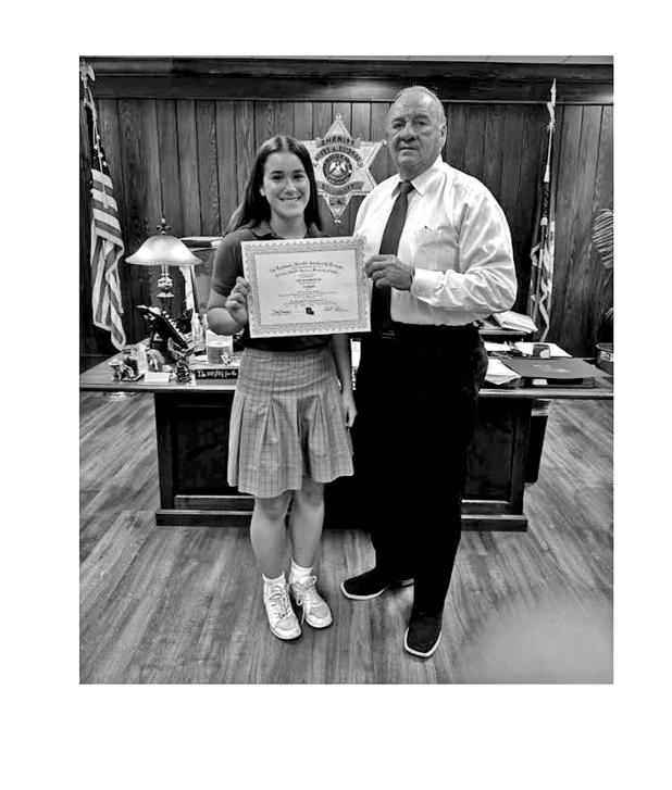 Sara Danielle St. Cyr has been selected as this year’s Sheriff’s Association Scholarship recipient. St. Cyr is a senior at Opelousas Catholic and maintains a 4.0 GPA and is a member of ACT+Club with  a score of 28.