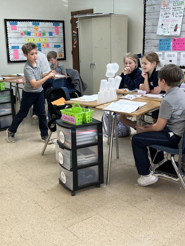 Abby Chapman’s fourth-grade science class at St. Edmund Elementary has recently completed their module on Forces and Motion.