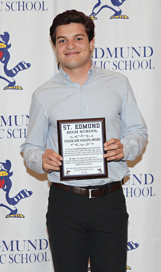 St. Edmund High School held its All-Sports Athletic Awards Banquet recognizing accomplishments of students athletes. JP Fruge received the Joe Nagata Memorial Award. (Submitted photos)