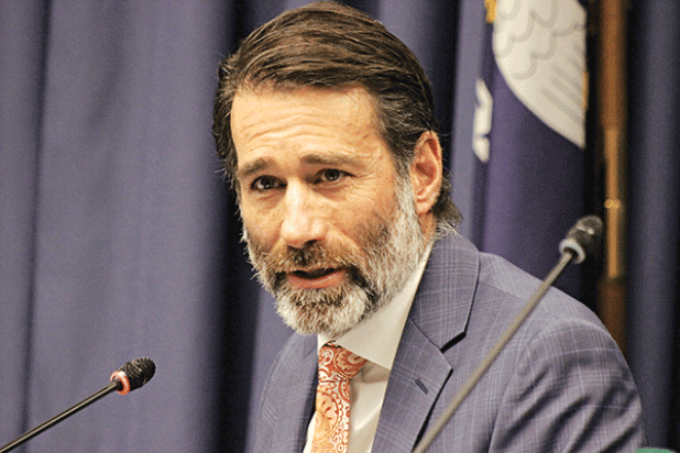 U.S. Rep. Garret Graves, R-La., speaks to the Louisiana Seafood Safety Task Force on Nov. 27, 2023. (Photo byWes Muller/Louisiana Illuminator) 