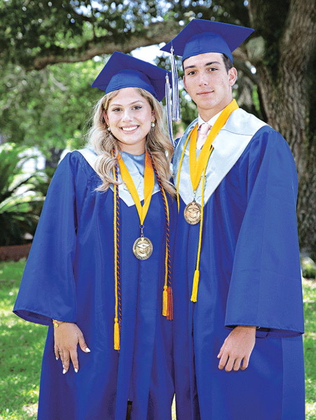 Gracie Cormier and Copeland Miller received top recognition as the Summa Cum Laude Honor graduates/Co-Valedictorian at St. Edmund High. The Beverly Wyble Memorial Award went to Gracie Cormier. (Submitted photos)