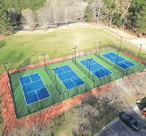 An artist’s depiction of the pickleball court planned at the Fairgrounds. (Art courtesy of the City of Eunice)