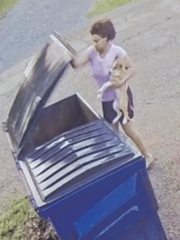 St. Landry Parish Government investigators arrested Jasmine Mouton and Kendall Tyler, both 22 years old of Opelousas. On Sunday, surveillance video captured footage of a woman dumping two puppies into a trash can outside of Sebastian West End Seafood, located at 1538 W. Landry St. in Opelousas. Mouton and Tyler were each charged with two counts of aggravated cruelty to animals. (Surveillance photo)