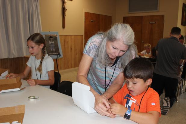 Crafting memory boxes at Vacation Bible School at St. Thomas More Catholic Church