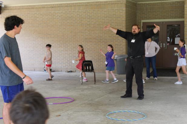An outdoor game at St. Thomas More Church's Vacation Bible School