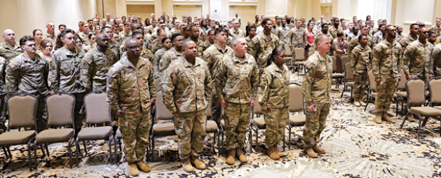 More than 150 Louisiana National Guardsmen from the 239th Military Police Company are honored and awarded the Louisiana War Cross during an official ceremony following their Yellow Ribbon Reintegration Training event in Baton Rouge on June 26. The 239th, headquartered in Carville, returned this past March following a nearly year-long deployment in support of Operations Spartan Shield and Inherent Resolve where they provided operational support across multiple countries resulting in the clearance of over 30,
