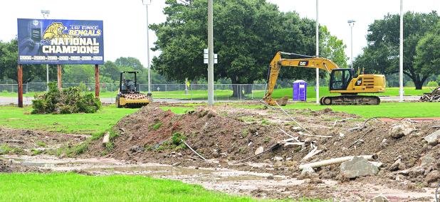 Construction is underway at LSUE’s baseball stadium. A ground breaking ceremony is planned at 9 a.m. Friday for a new stadium. (Photo by Harlan Kirgan)