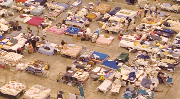 The film “Cajundome City” will premiere at 7:15 p.m. Aug. 25 at UL Lafayette’s LITE Center. The documentary examines how the venue became the country’s first mega-shelter with a medical clinic, pharmacy, commissary and post office. (Photo from the University of Louisiana at Lafayette)