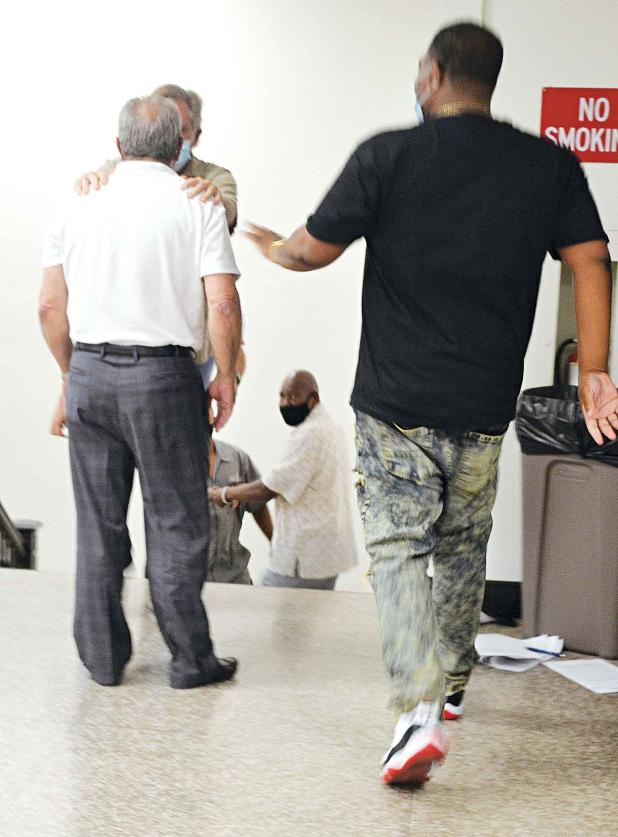 An argument between city councilmen Vernon “Step” Martin and Lyle Fogleman came to blows Wednesday night after each was ejected from the meeting for using vulgar language. Police Chief Jimmy Broussard said possible charges against the two have been referred to the city prosecutor and/or the district attorney. (Photo by Desiray Seaux/The Crowley Post-Signal)
