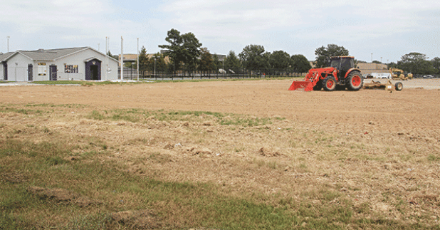 Construction began in July on the LSU Eunice Baseball Stadium. The area is now the site of impressive dirt work where a state-of-the-art facility will be constructed by January. The turfed field will feature amenities such as covered chairback seating for attendees, improved concessions and fan shop.  The artificial surface will allow the new Bengal Stadium to serve as a multi-purpose facility, serving the local community for athletic and entertainment events. (Photo by Harlan Kirgan)  