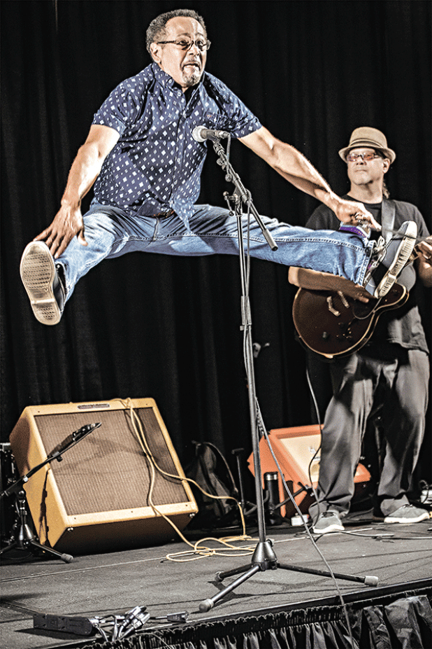 Donald Ceasar performs at a harmonica convention in Tulsa, Oklahoma, in August. (Submitted photo)