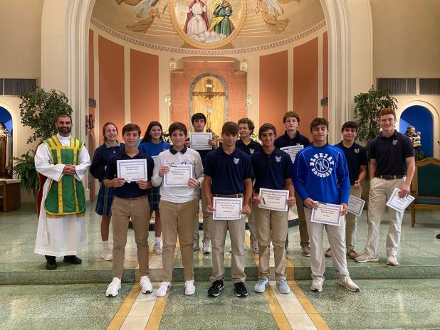 National Honors Society members at St. Edmund