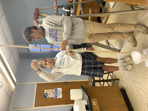 Physics egg drop project at St. Edmund