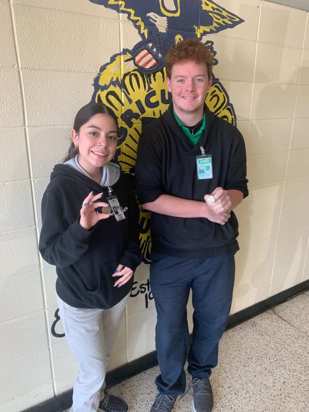 Eunice High FFA members Jasmine Vargas and Wesley Doucet