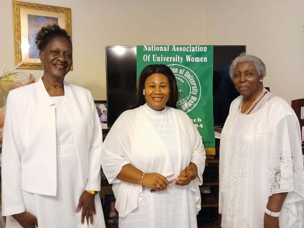 New officers of the Eunice NAUW were installed and a meeting was held. From left are Patricia Harrison, 2nd vice president; Shelsy Williams, re-elected president; and Carolyn Baldwin, re-elected treasurer. (Submitted photo)