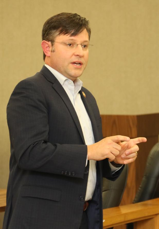 U.S. Rep Mike Johnson at a town hall in Eunice in 2019. (File photo)