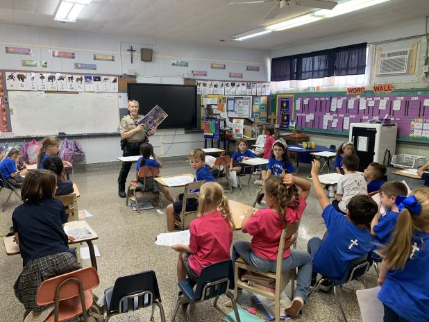 St. Landry Parish Sheriff deputy and DARE program supervisor Heather Dupree was at St. Edmund Elementary