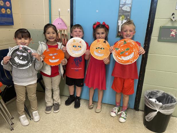 Students attending Amy Myers’ Cultural Arts class at East Elementary have been busy painting, coloring, cutting, and gluing to create art like fall wreaths, bats, and cats. 