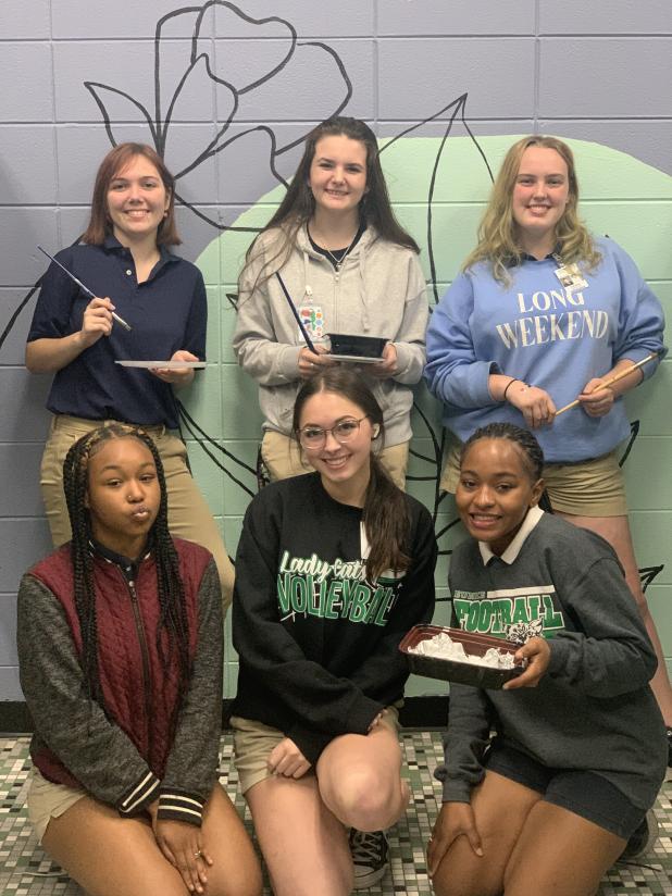 Eunice High Art Club spruces up girls' restroom