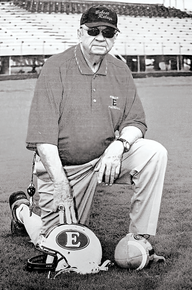 Coach Marion Fruge is shown in this photo from his time at Eunice High School. In 1989, he led the football and track programs, including district and state title challenges in football and track. (Submitted photo)