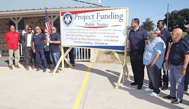 The Lewisburg-Bellevue Water System celebrated state funding on Wednesday which will allow it to improve its services including new digital water meters. (Photo by Harlan Kirgan)