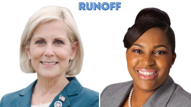 Nancy Landry, left, and Gwen Collins-Greenup will meet in the Nov. 18, 2023, runoff for Louisiana secretary of state. (Louisiana Illuminator)