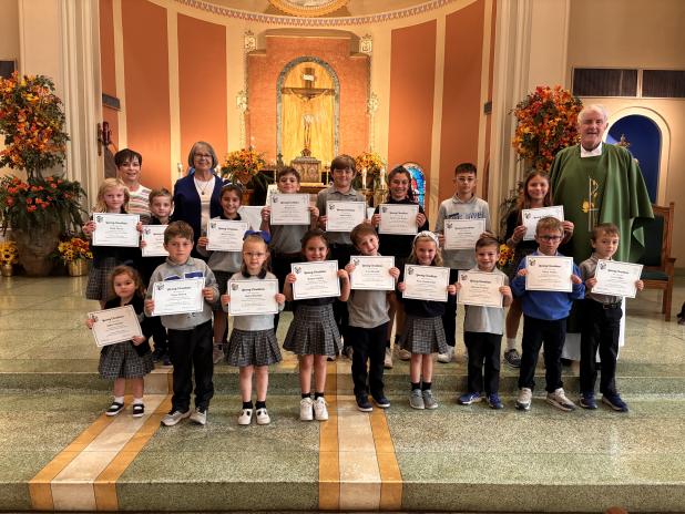 Young Christians for the first nine weeks of the school period at St. Edmund were honored and chosen.